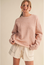 Load image into Gallery viewer, Contrast Knit Scalloped Edge Sweater - Ivory Taupe
