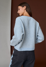 Load image into Gallery viewer, Cozy Brushed Crewneck - Blue Stripe