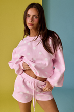 Load image into Gallery viewer, Polka Dot Fleece Set - Pink/White