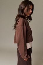 Load image into Gallery viewer, Layered Long Sleeve Sweater - Brown/Pink