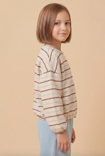 Load image into Gallery viewer, Textured Stitch Detail Long Sleeve Ivory Multi - Youth