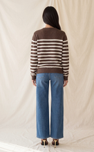 Load image into Gallery viewer, Long Sleeve Striped Sweater - Brown/Cream