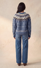 Load image into Gallery viewer, Fair Isle Geometric Ribbed Sweater - Blue
