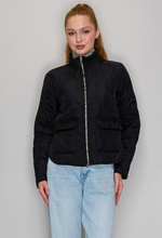 Load image into Gallery viewer, Quilted Zip-Up Jacket - Black
