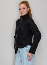 Load image into Gallery viewer, Quilted Zip-Up Jacket - Black