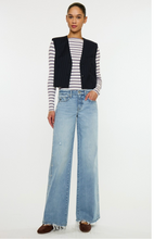 Load image into Gallery viewer, Low Rise Embellished Wide Leg Denim - Light Wash
