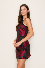 Load image into Gallery viewer, Bow Halter Jacquard Mini Dress - Black/Red
