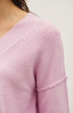 Load image into Gallery viewer, Exposed Seam V-Neck Sweater - Pink