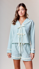Load image into Gallery viewer, Floral Texture Pajama Set - Blue