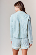 Load image into Gallery viewer, Floral Texture Pajama Set - Blue