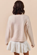 Load image into Gallery viewer, Soft Loose Fit Ribbon Embroidered Sweater - Blush
