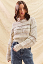 Load image into Gallery viewer, Textured Lurex Stripe Sweater - Ivory Multi
