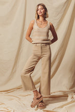 Load image into Gallery viewer, +Frayed Hem Wide Leg Stretch Pants - Stone
