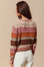Load image into Gallery viewer, Wavy Stripe Knit Sweater - Oatmeal Multi
