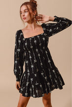 Load image into Gallery viewer, Bow Ribbon Print Dress - Black
