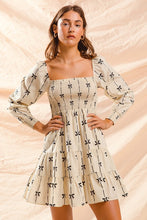 Load image into Gallery viewer, Bow Ribbon Print Dress - Ivory
