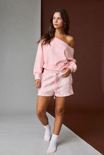 Load image into Gallery viewer, Off Shoulder Cropped Sweater - Pink