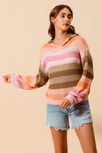 Load image into Gallery viewer, Loose Knit Light Weight Hooded Sweater - Multi Color
