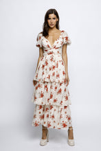 Load image into Gallery viewer, Embroidered Floral Print Maxi - Beige/Red
