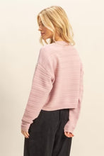 Load image into Gallery viewer, Wavy Textured Crewneck Sweater - Pink
