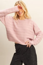 Load image into Gallery viewer, Wavy Textured Crewneck Sweater - Pink
