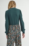 Load image into Gallery viewer, Gathered Long Sleeve Top Huner Green - Youth
