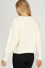 Load image into Gallery viewer, Long Sleeve Knit Sweater Top - Cream