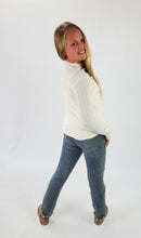 Load image into Gallery viewer, *Cable Knit Long Sleeve Ivory - Youth

