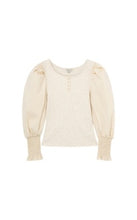Load image into Gallery viewer, *Pleated Sleeve Henley Sweater Oatmeal - Youth