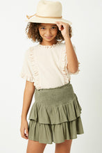 Load image into Gallery viewer, Smocked Tiered Skirt Olive - Youth