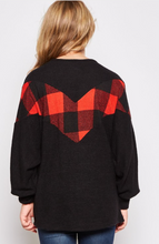 Load image into Gallery viewer, Buffalo Plaid Contrast Sweater Top - Youth