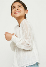 Load image into Gallery viewer, *Textured Sheer Smocked Cuff Top - Youth