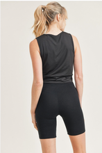 Load image into Gallery viewer, Sleeveless Twist Top Black (Long Crop)
