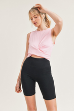Load image into Gallery viewer, Sleeveless Twist Top Pink (Long Crop)