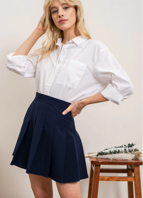 Girls School Skirt - Navy