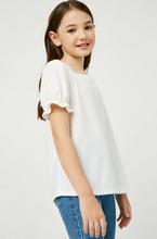 Load image into Gallery viewer, *Square Neck Swiss Dot Knit White - Youth
