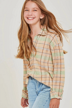 Load image into Gallery viewer, Plaid Collared V-Neck Sweater