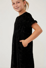 Load image into Gallery viewer, *Floral Cutout Velvet Dress - Youth