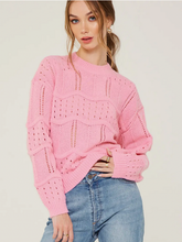 Load image into Gallery viewer, Strawberry Pointelle Knit Sweater