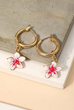 Load image into Gallery viewer, Mini Flower Drop Hug Earring - Pink/White