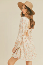 Load image into Gallery viewer, *Tie Back Floral Spring Linen Dress