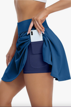 Load image into Gallery viewer, *Athleisure Skirt w/Shorts - Blue