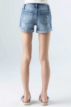 Load image into Gallery viewer, *Rolled Cuff Medium Wash Denim Shorts - Youth
