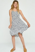 Load image into Gallery viewer, *Daisy Print Tie Waist Dress Blue - Youth